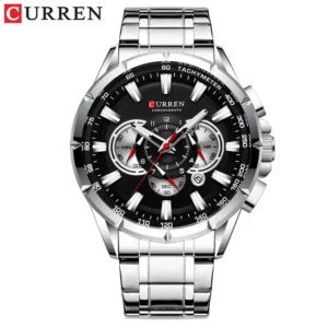 Curren 8363 Silver Black